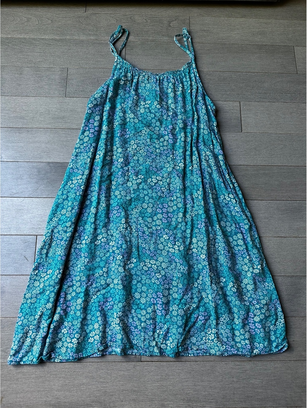 SO Women's Floral Spaghetti Strap Adjustable Casual Summer Flowy Dress Beach XL